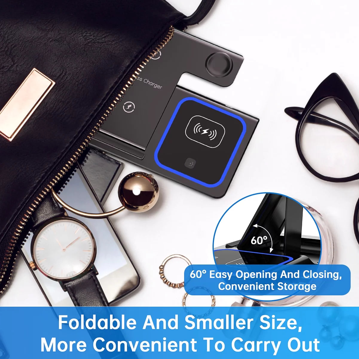 18W Fast Wireless Charger - 3 in 1 Charging Station for iPhone , Apple Watch, AirPods
